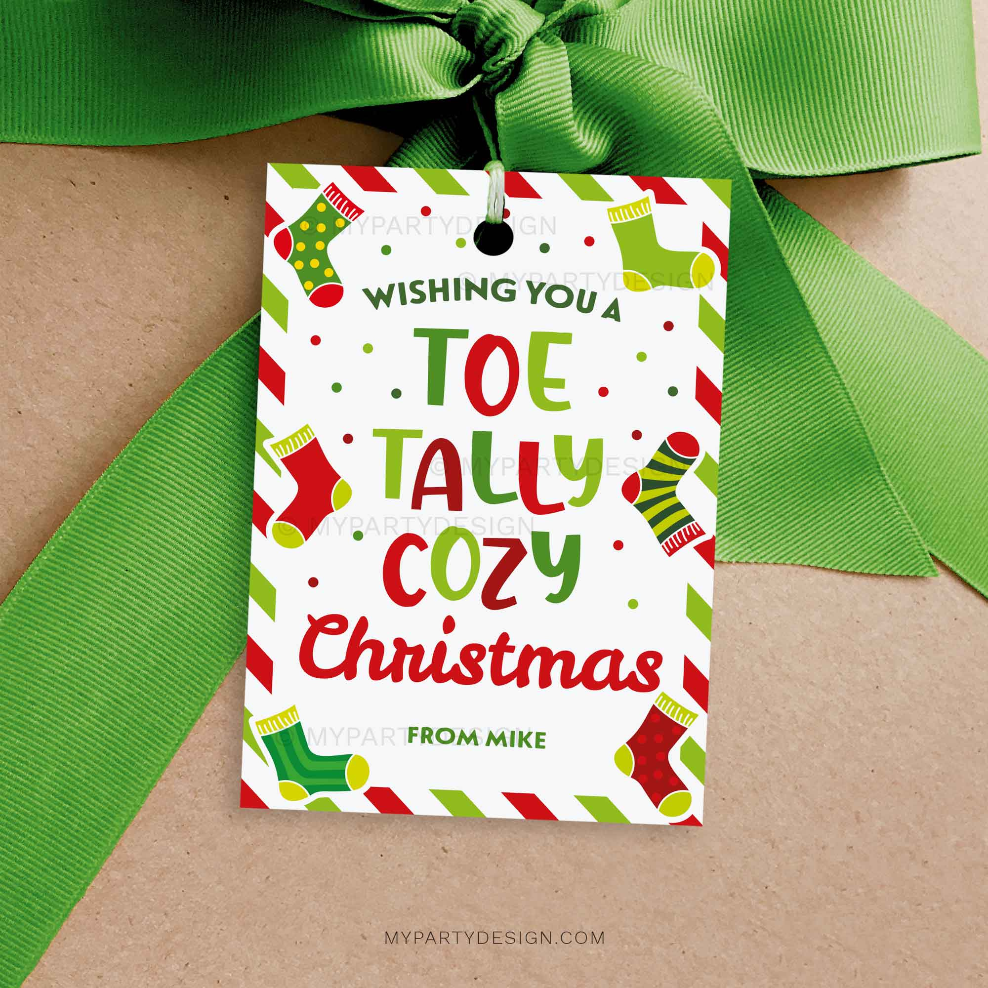 Toetally Cozy Christmas Socks Gift Tag, Printable Pdf - My Party with Cozy Socks Christmas Gift Tags Printable Free