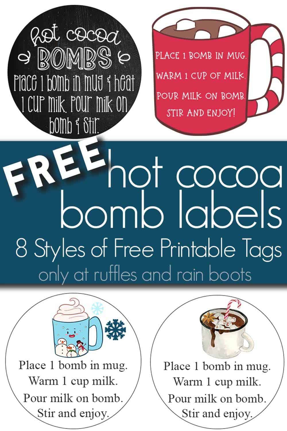 Use These [Free Printable] Hot Cocoa Bomb Labels For Gift Giving! throughout Free Printable Hot Cocoa Bomb Tags Christmas