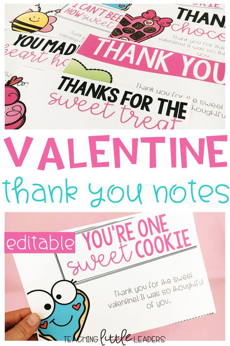 Valentine&amp;#039;S Day Thank You Notes {Editable} within Valentine Thank You Cards Printable