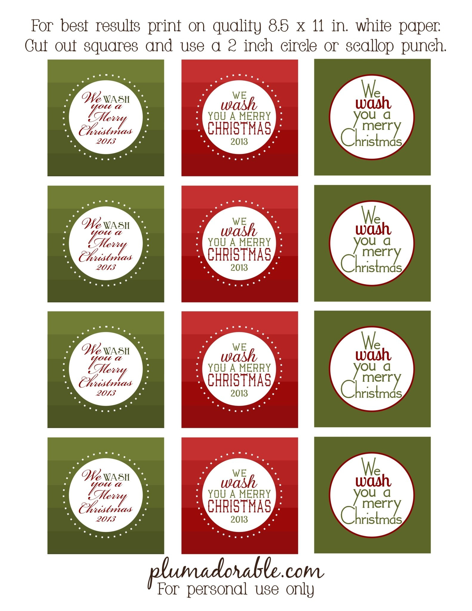 We Wash You A Merry Christmas! (Printable Tags) - The Frugal Girls intended for We Wash You A Merry Christmas Printable Tags